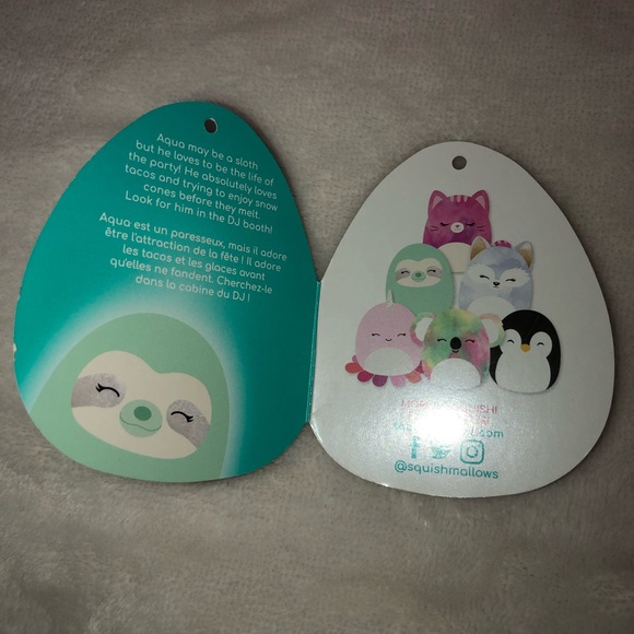 AQUA SLOTH SQUISHMALLOW 8” - Picture 4 of 5